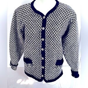 Skjaeveland of Norway 100% Wool Cardigan Nordic Sweater